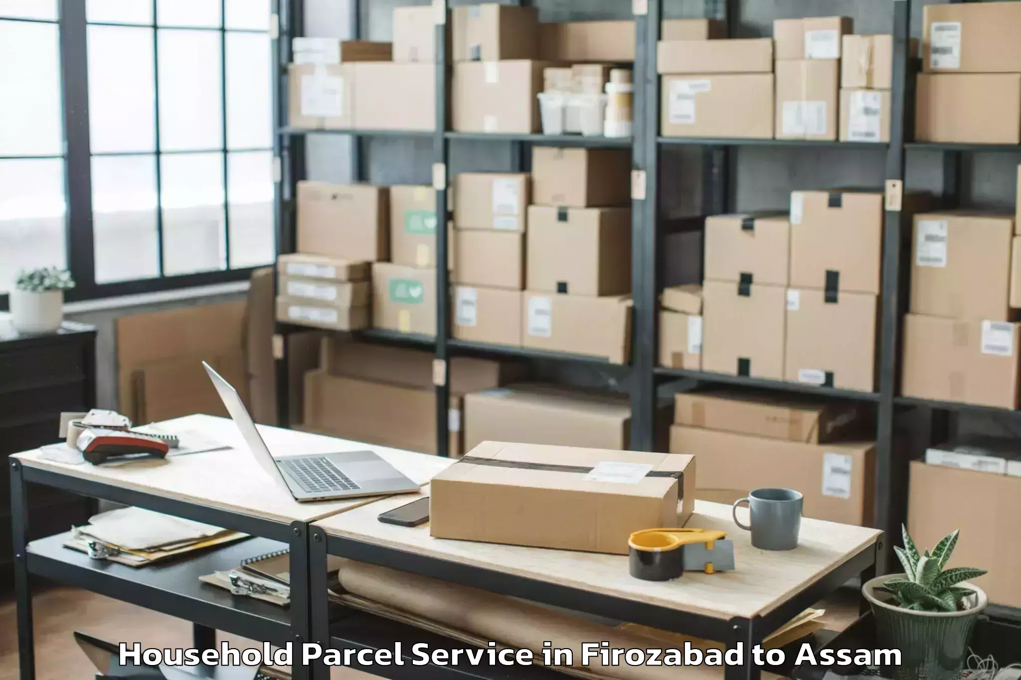 Easy Firozabad to Kharupatia Household Parcel Booking